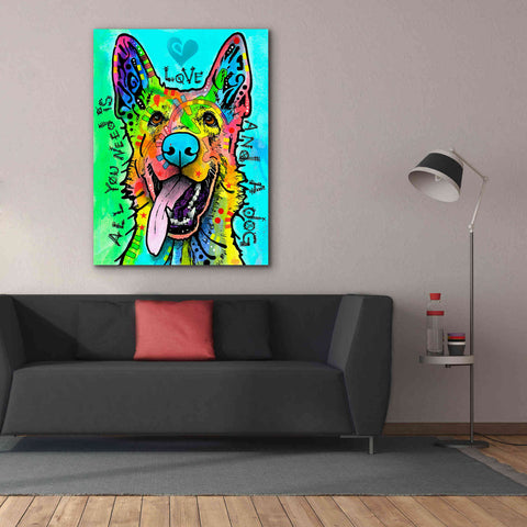 Image of 'Love And A Dog' by Dean Russo, Giclee Canvas Wall Art,40x54