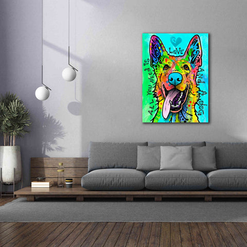 Image of 'Love And A Dog' by Dean Russo, Giclee Canvas Wall Art,40x54