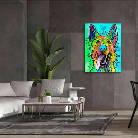 Image of 'Love And A Dog' by Dean Russo, Giclee Canvas Wall Art,40x54