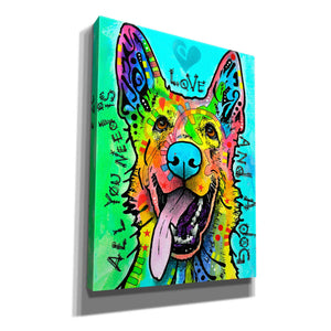 'Love And A Dog' by Dean Russo, Giclee Canvas Wall Art