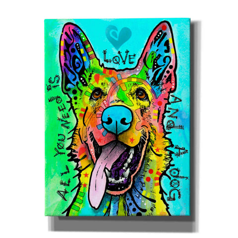 Image of 'Love And A Dog' by Dean Russo, Giclee Canvas Wall Art