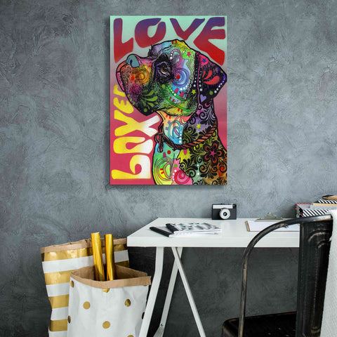 Image of 'Boxer Luv' by Dean Russo, Giclee Canvas Wall Art,18x26
