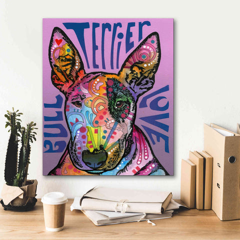 Image of 'Bull Terrier Luv' by Dean Russo, Giclee Canvas Wall Art,20x24