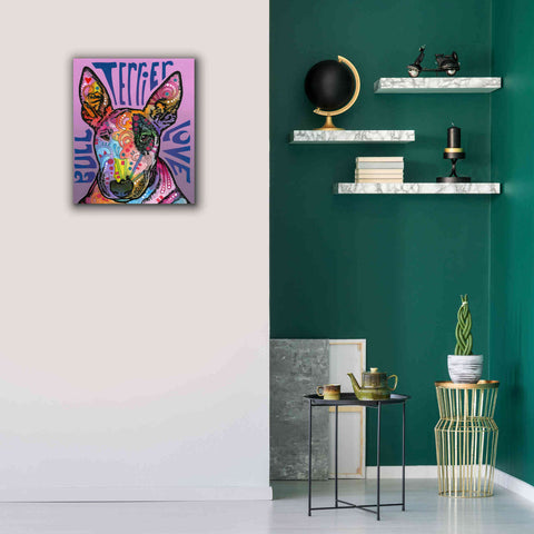 Image of 'Bull Terrier Luv' by Dean Russo, Giclee Canvas Wall Art,20x24