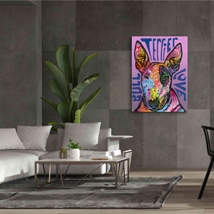 'Bull Terrier Luv' by Dean Russo, Giclee Canvas Wall Art,40x54
