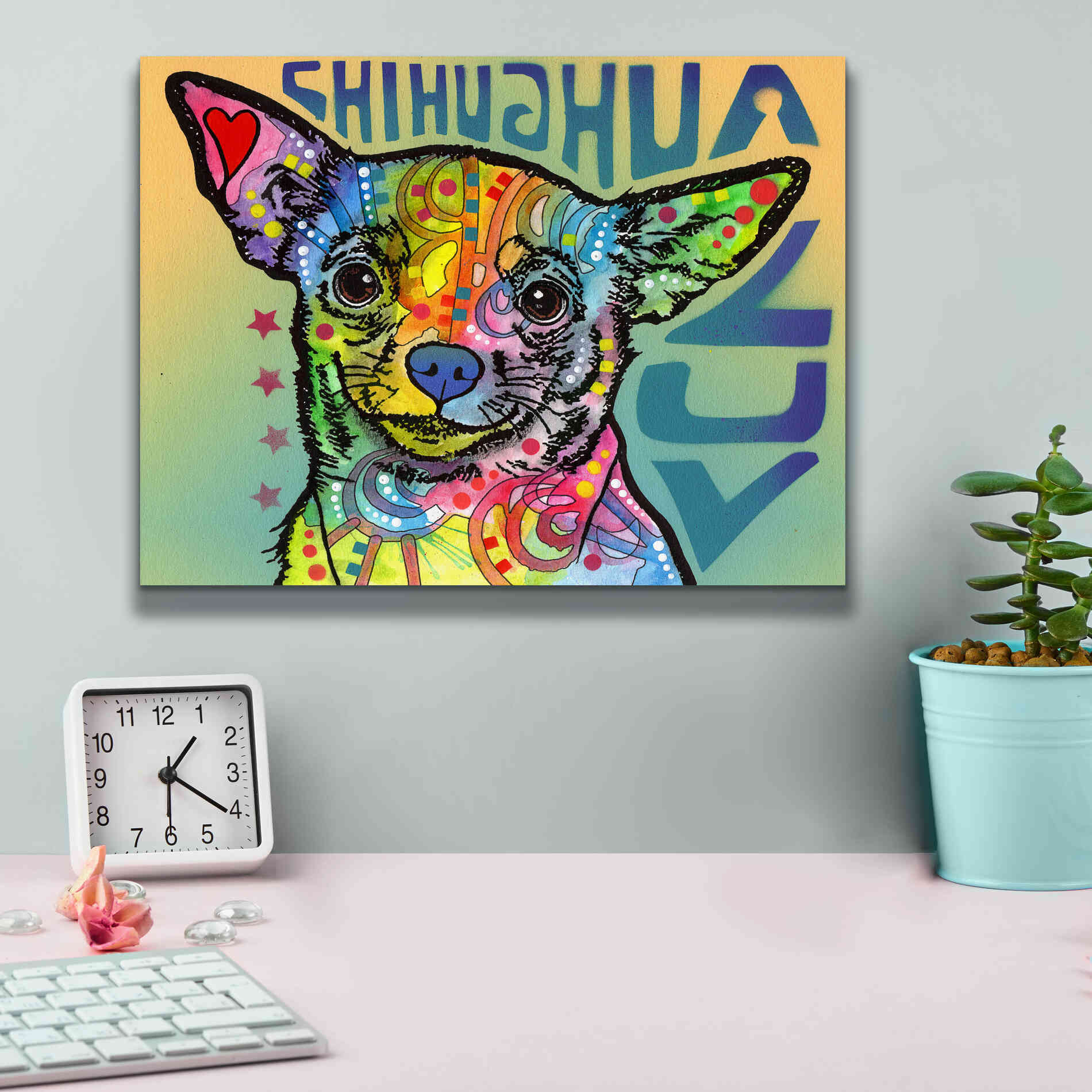'Chihuahua Luv' by Dean Russo, Giclee Canvas Wall Art,16x12