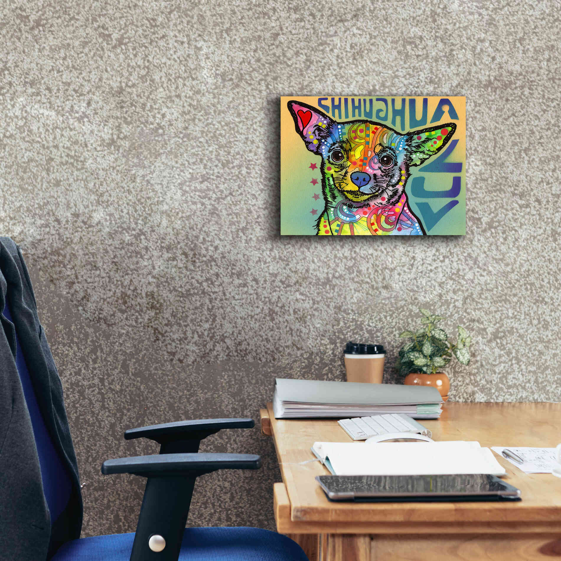'Chihuahua Luv' by Dean Russo, Giclee Canvas Wall Art,16x12