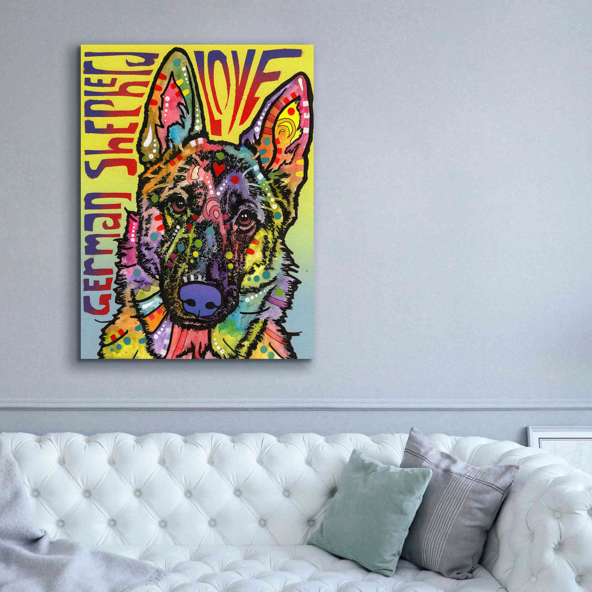 'German Shepherd Luv' by Dean Russo, Giclee Canvas Wall Art,40x54