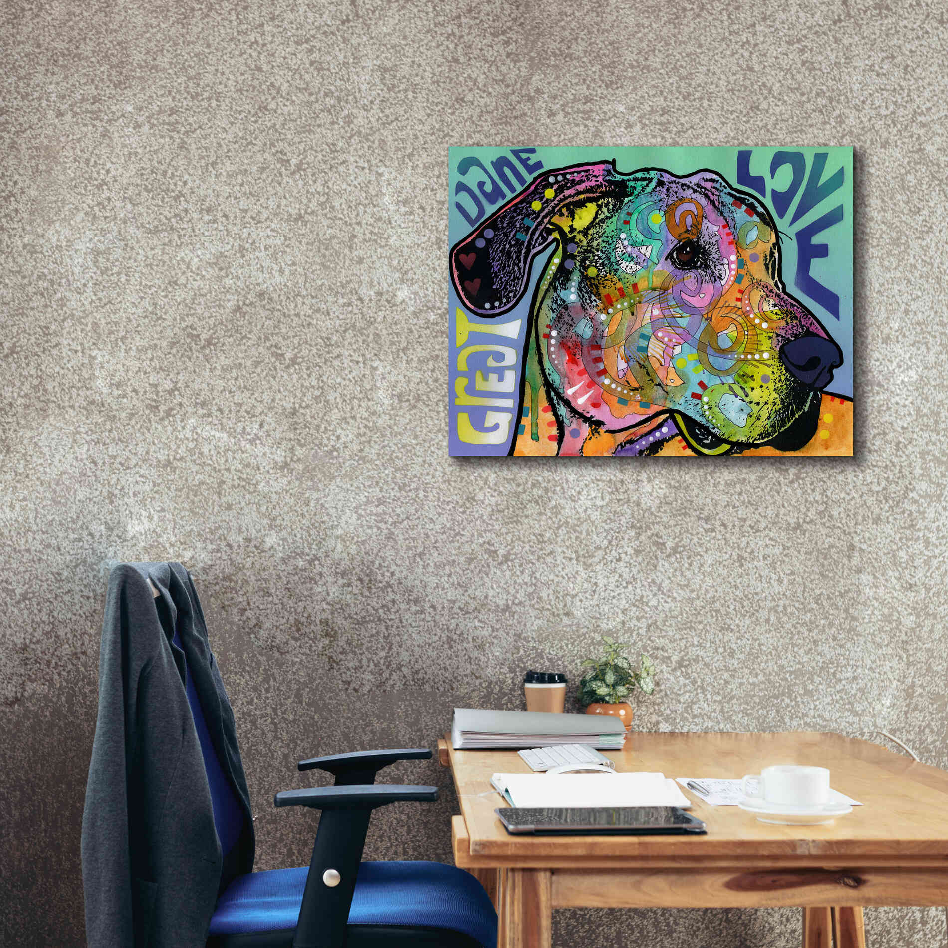 'Great Dane Luv' by Dean Russo, Giclee Canvas Wall Art,34x26