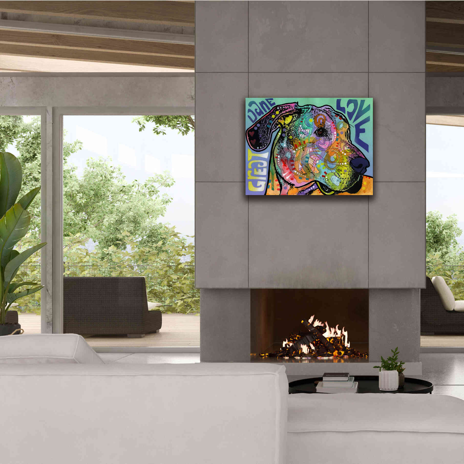 'Great Dane Luv' by Dean Russo, Giclee Canvas Wall Art,34x26