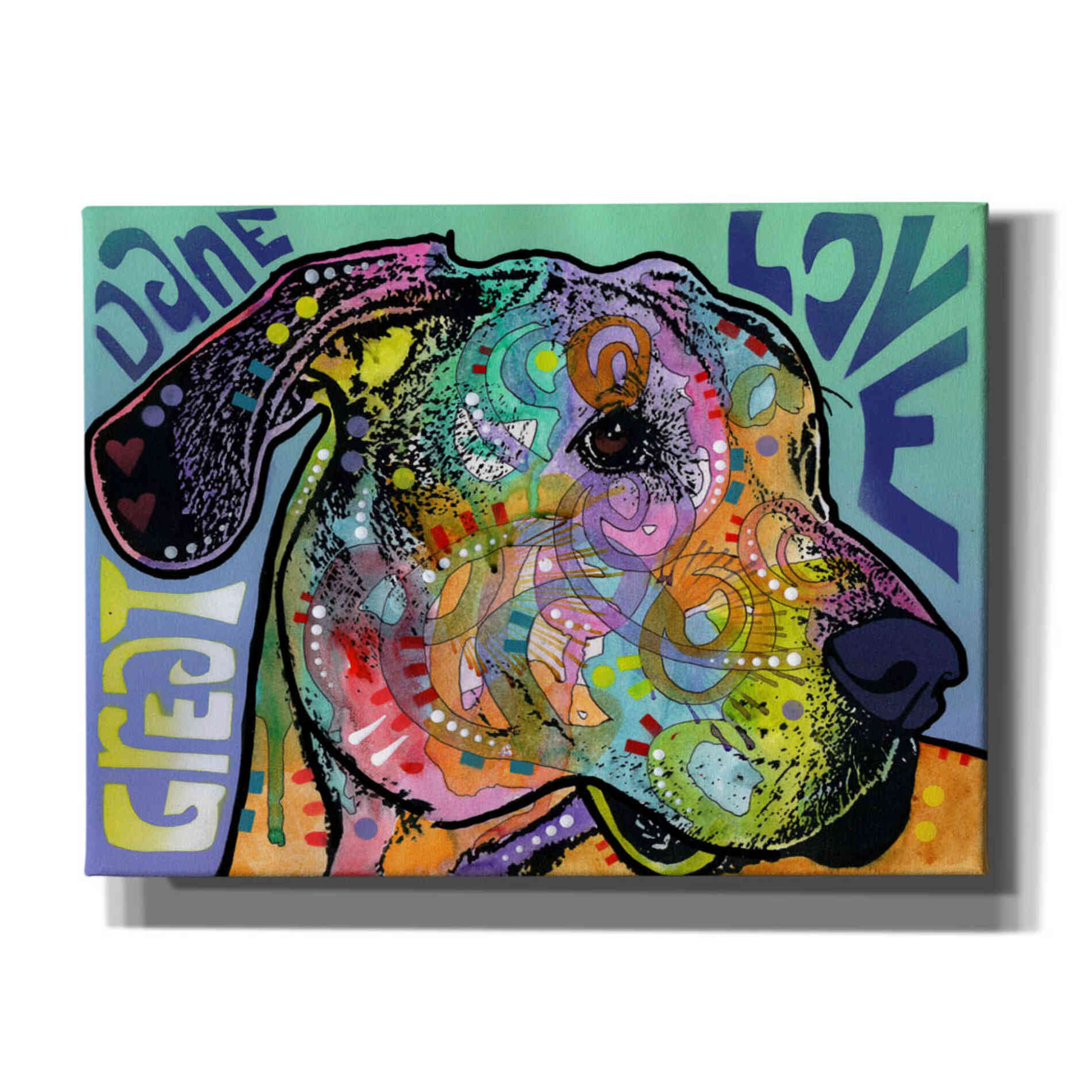'Great Dane Luv' by Dean Russo, Giclee Canvas Wall Art