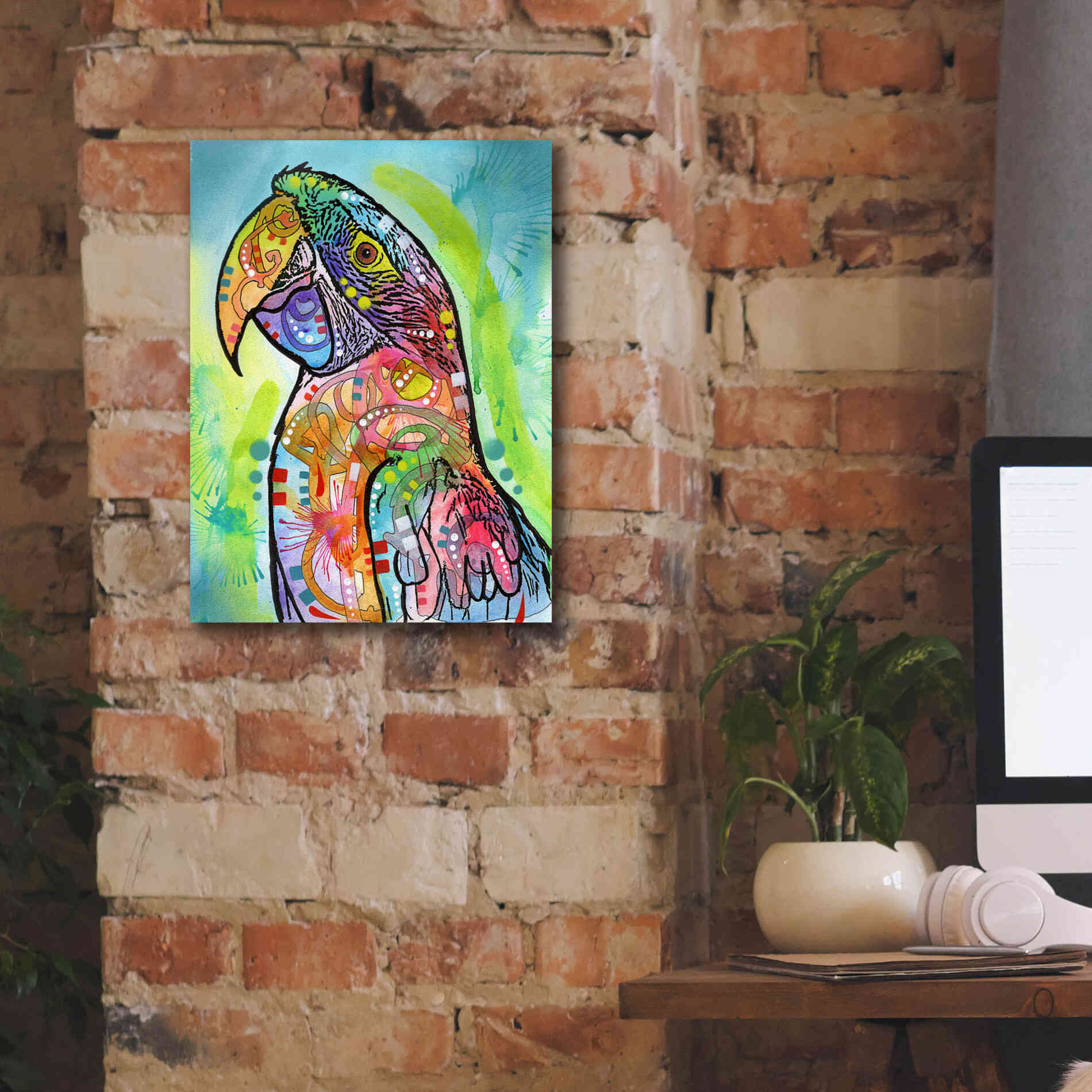 'Macaw' by Dean Russo, Giclee Canvas Wall Art,12x16