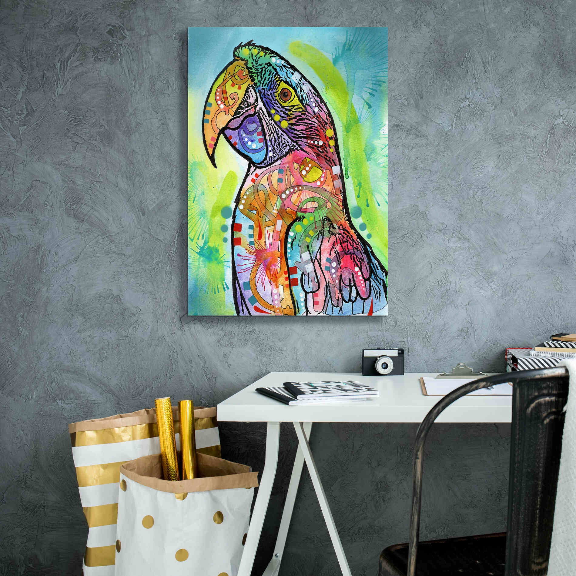'Macaw' by Dean Russo, Giclee Canvas Wall Art,18x26