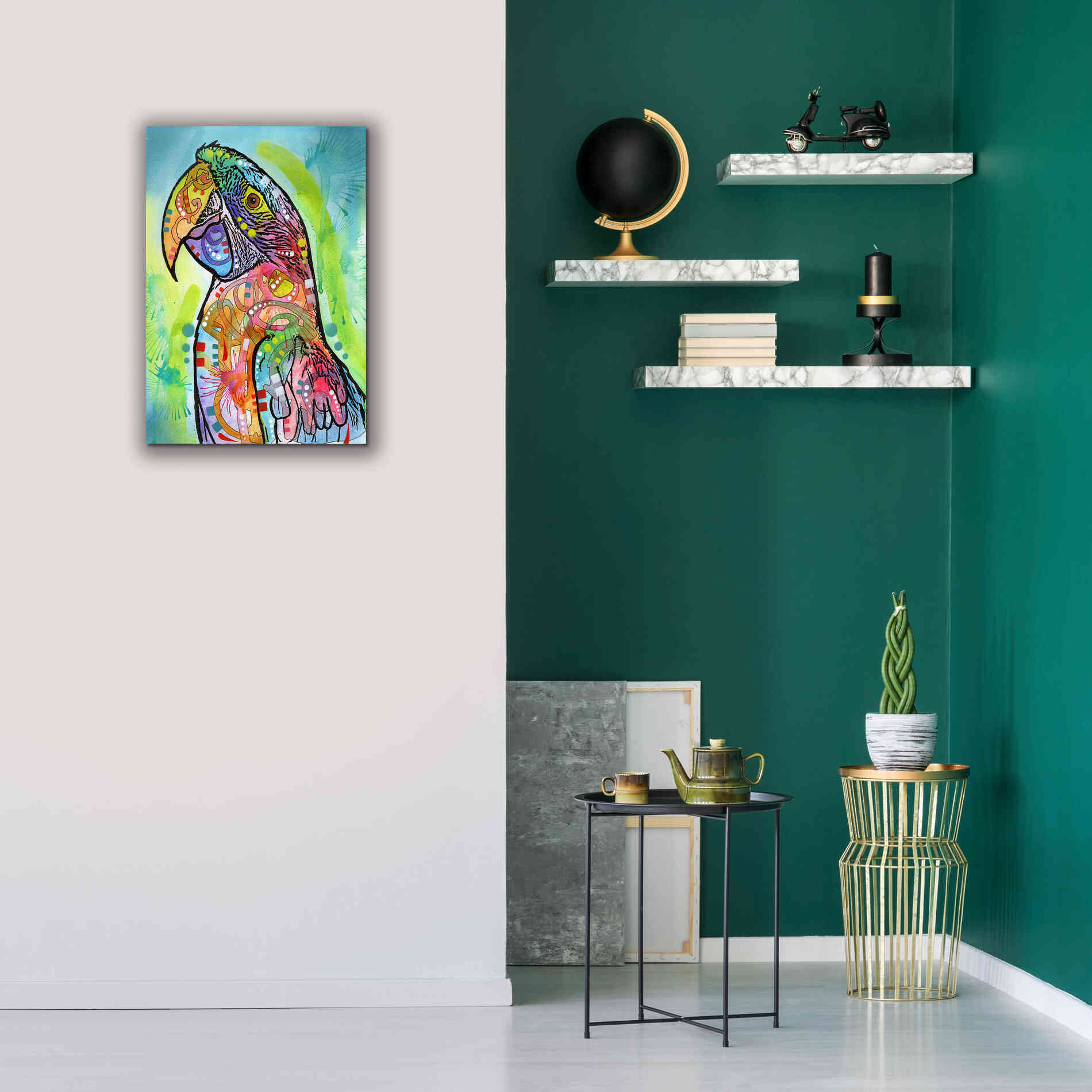 'Macaw' by Dean Russo, Giclee Canvas Wall Art,18x26