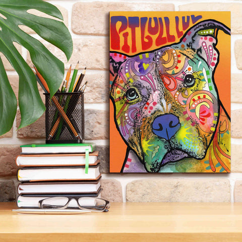 Image of 'Pit Bull Luv' by Dean Russo, Giclee Canvas Wall Art,12x16