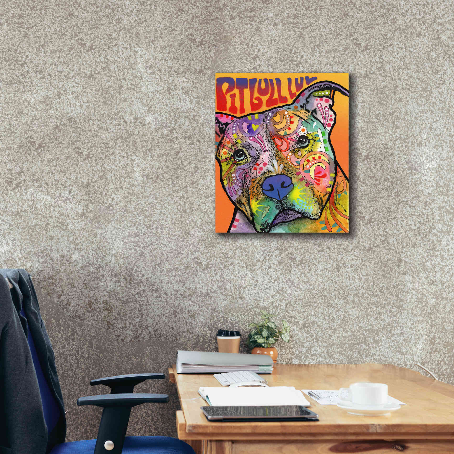 'Pit Bull Luv' by Dean Russo, Giclee Canvas Wall Art,20x24