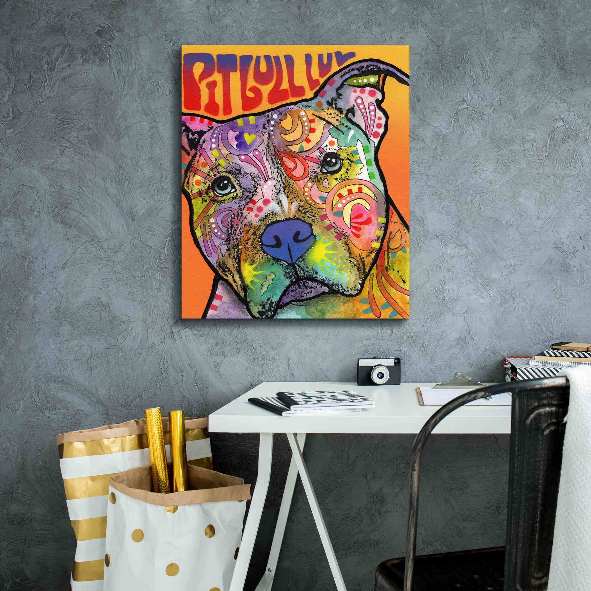'Pit Bull Luv' by Dean Russo, Giclee Canvas Wall Art,20x24
