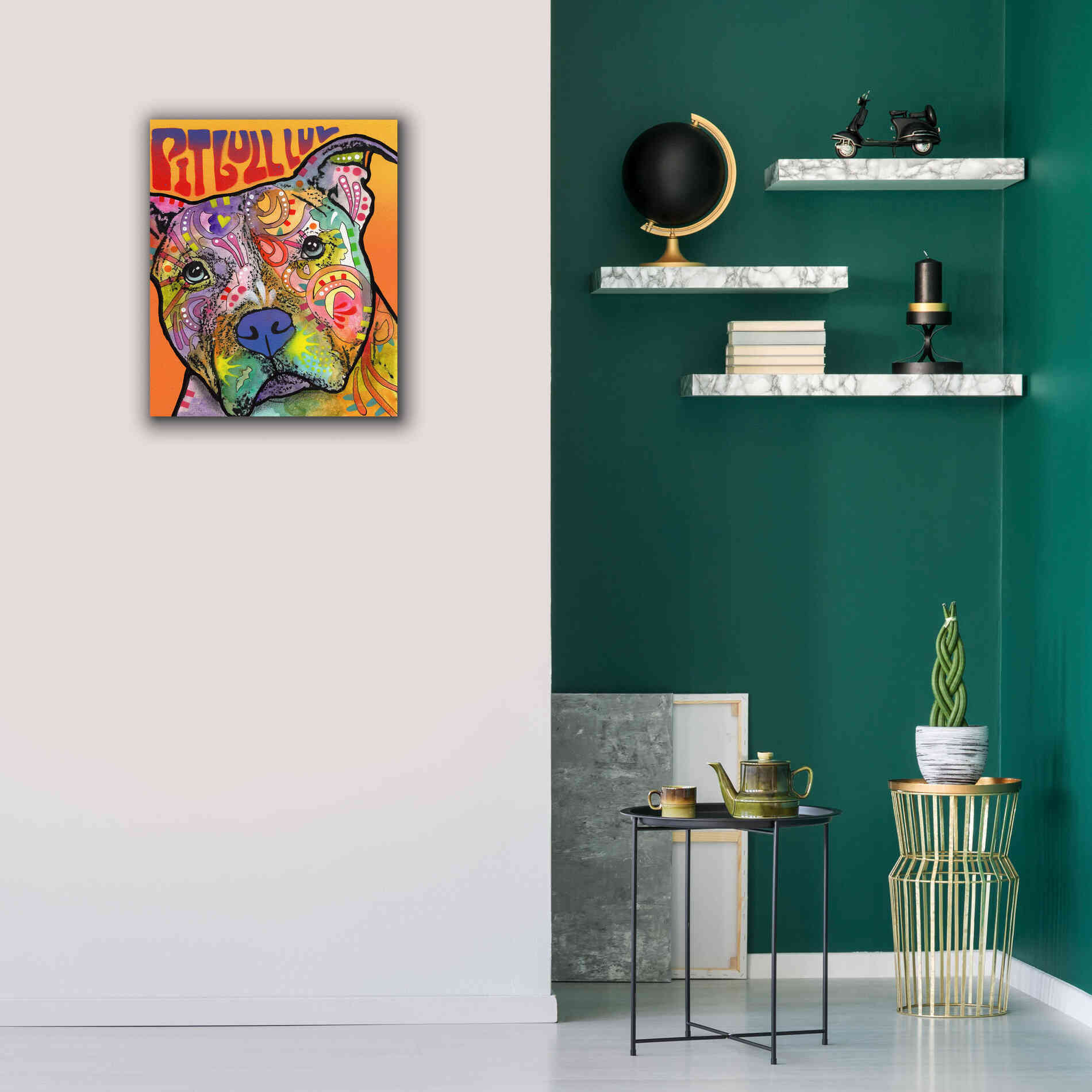 'Pit Bull Luv' by Dean Russo, Giclee Canvas Wall Art,20x24