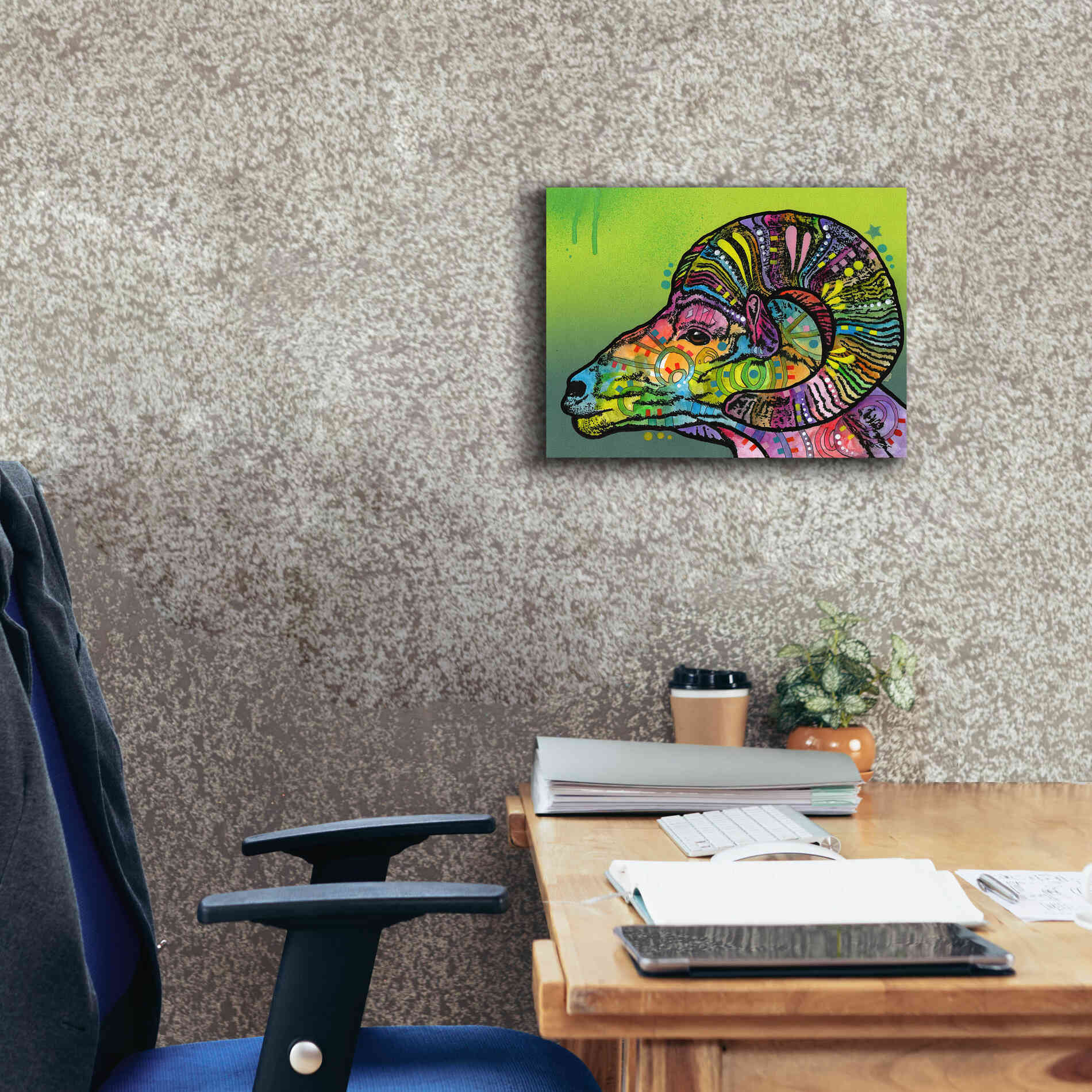 'Ram' by Dean Russo, Giclee Canvas Wall Art,16x12