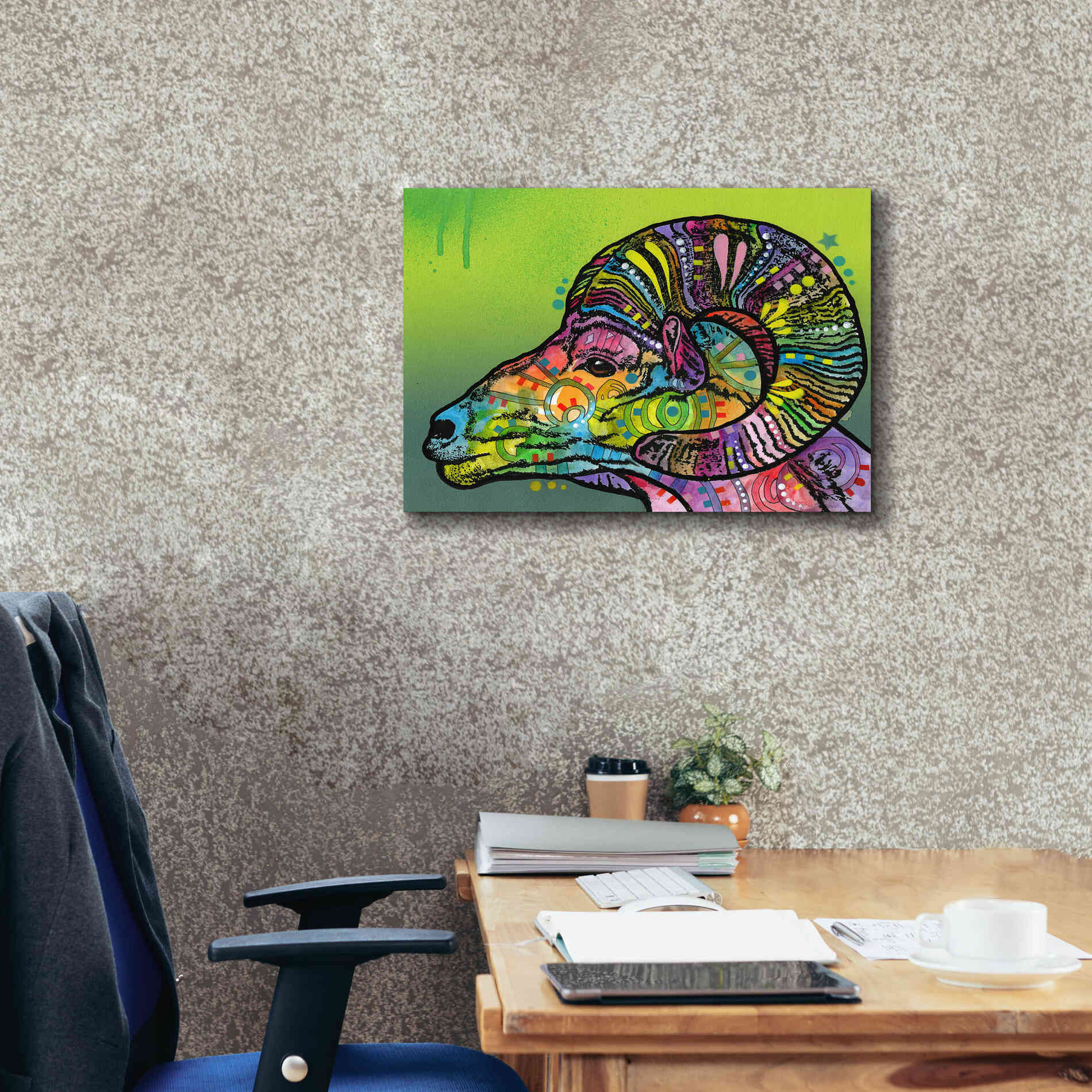 'Ram' by Dean Russo, Giclee Canvas Wall Art,24x20