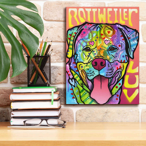 Image of 'Rottweiler Luv' by Dean Russo, Giclee Canvas Wall Art,12x16