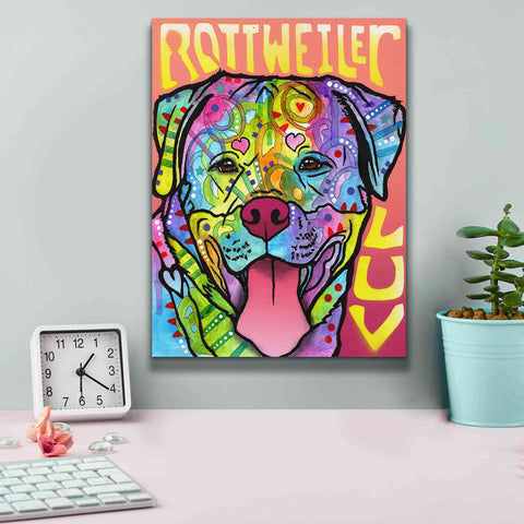 Image of 'Rottweiler Luv' by Dean Russo, Giclee Canvas Wall Art,12x16