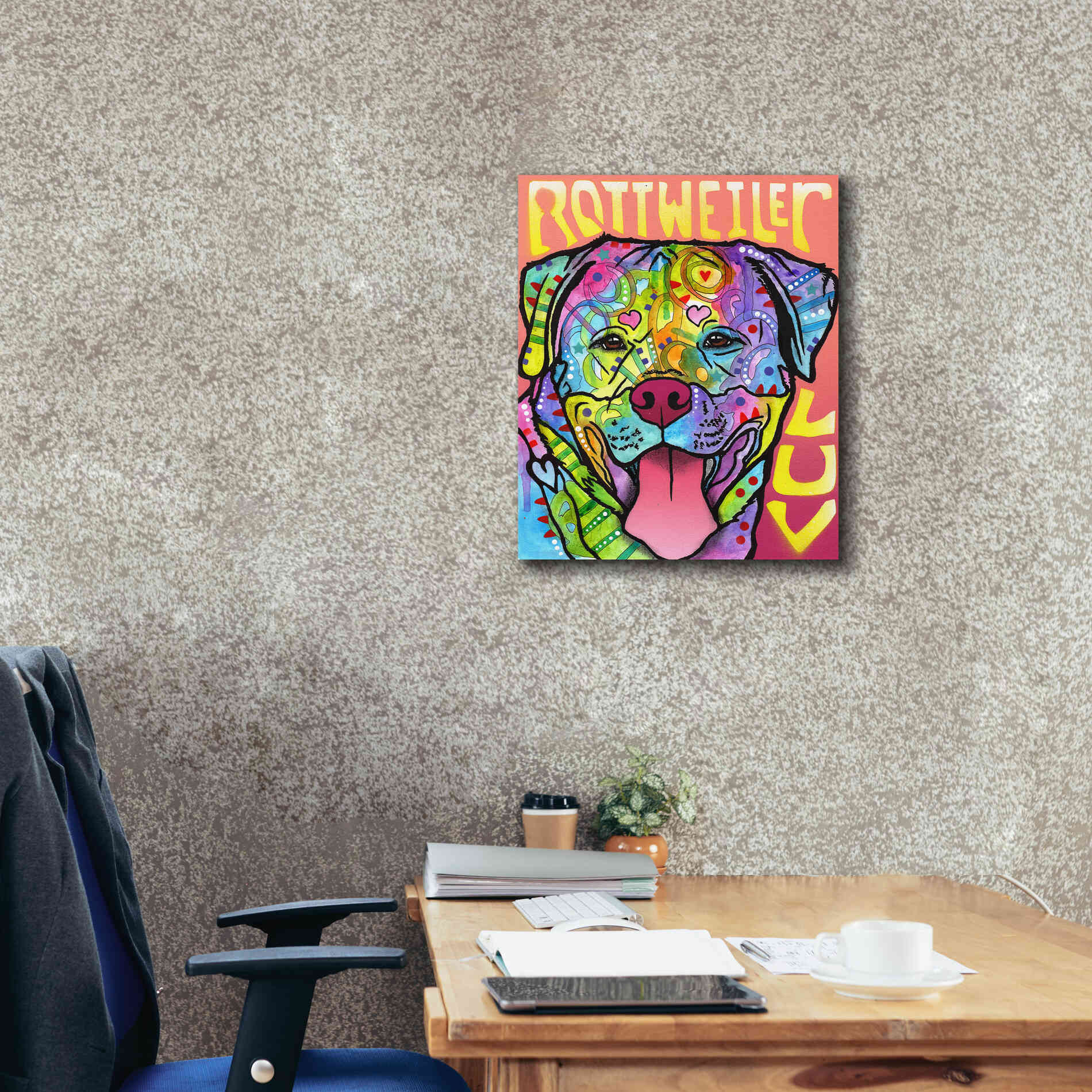 'Rottweiler Luv' by Dean Russo, Giclee Canvas Wall Art,20x24