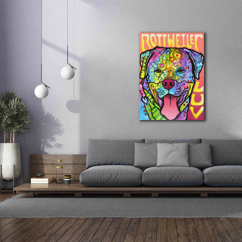 Image of 'Rottweiler Luv' by Dean Russo, Giclee Canvas Wall Art,40x54