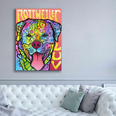 Image of 'Rottweiler Luv' by Dean Russo, Giclee Canvas Wall Art,40x54