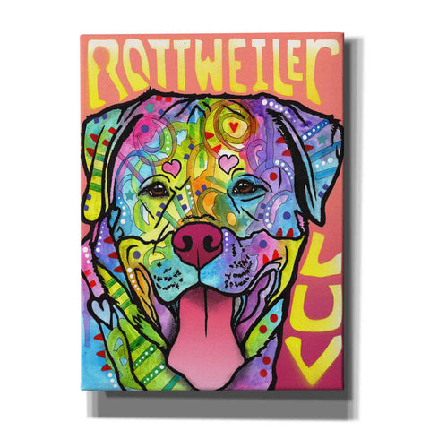 Image of 'Rottweiler Luv' by Dean Russo, Giclee Canvas Wall Art