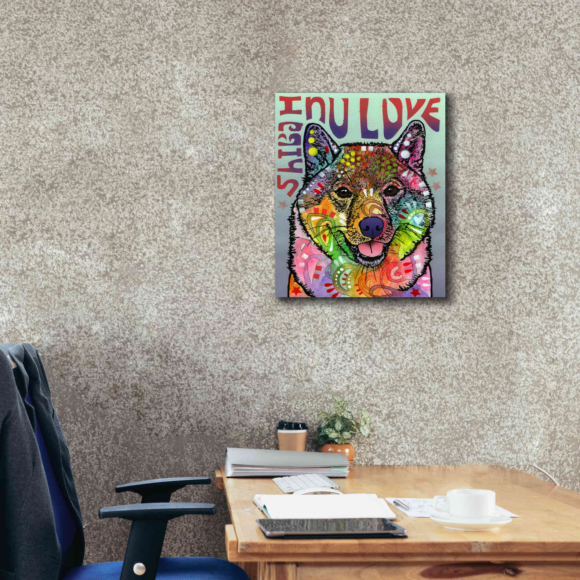 'Shiba Inu Luv' by Dean Russo, Giclee Canvas Wall Art,20x24