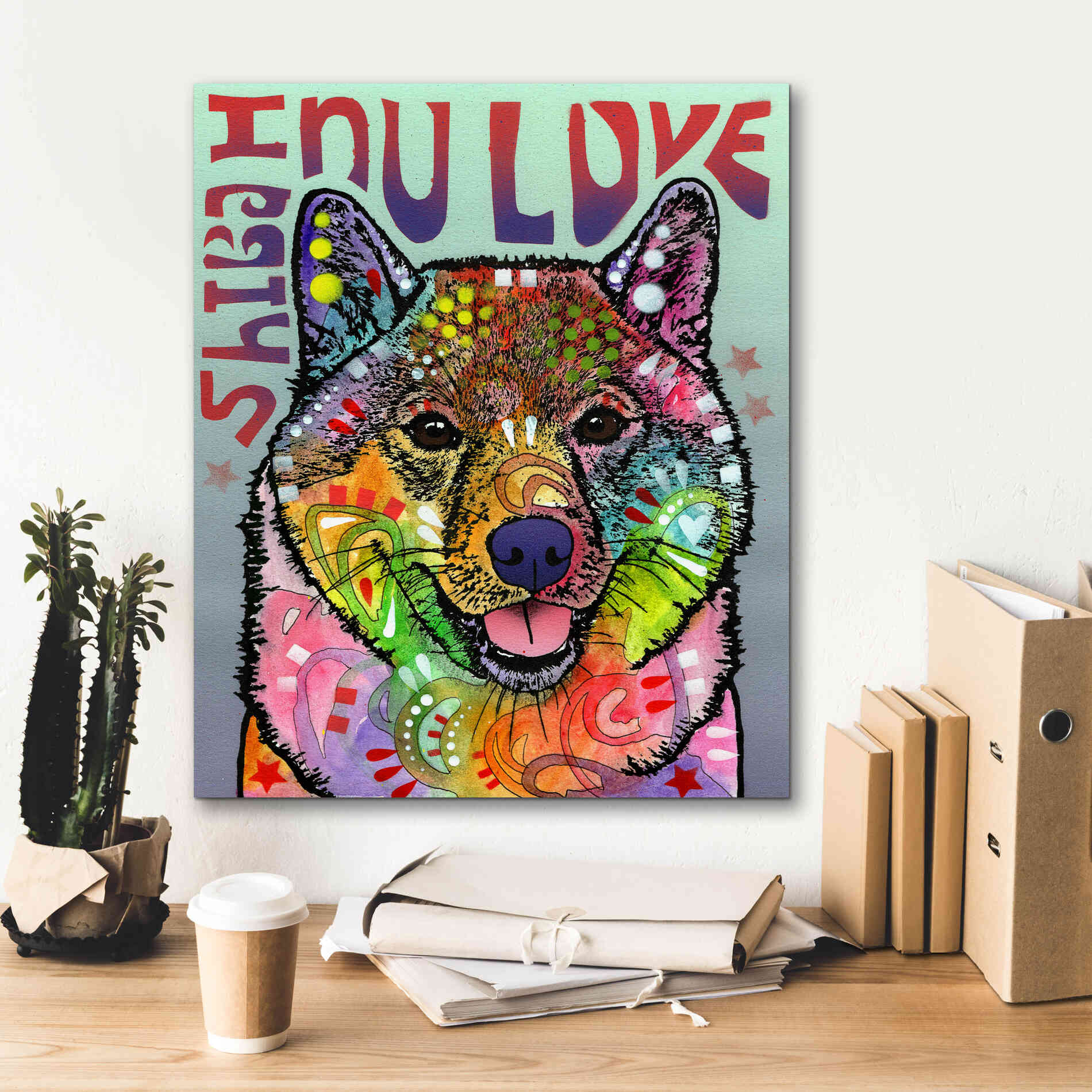 'Shiba Inu Luv' by Dean Russo, Giclee Canvas Wall Art,20x24
