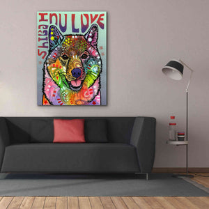'Shiba Inu Luv' by Dean Russo, Giclee Canvas Wall Art,40x54