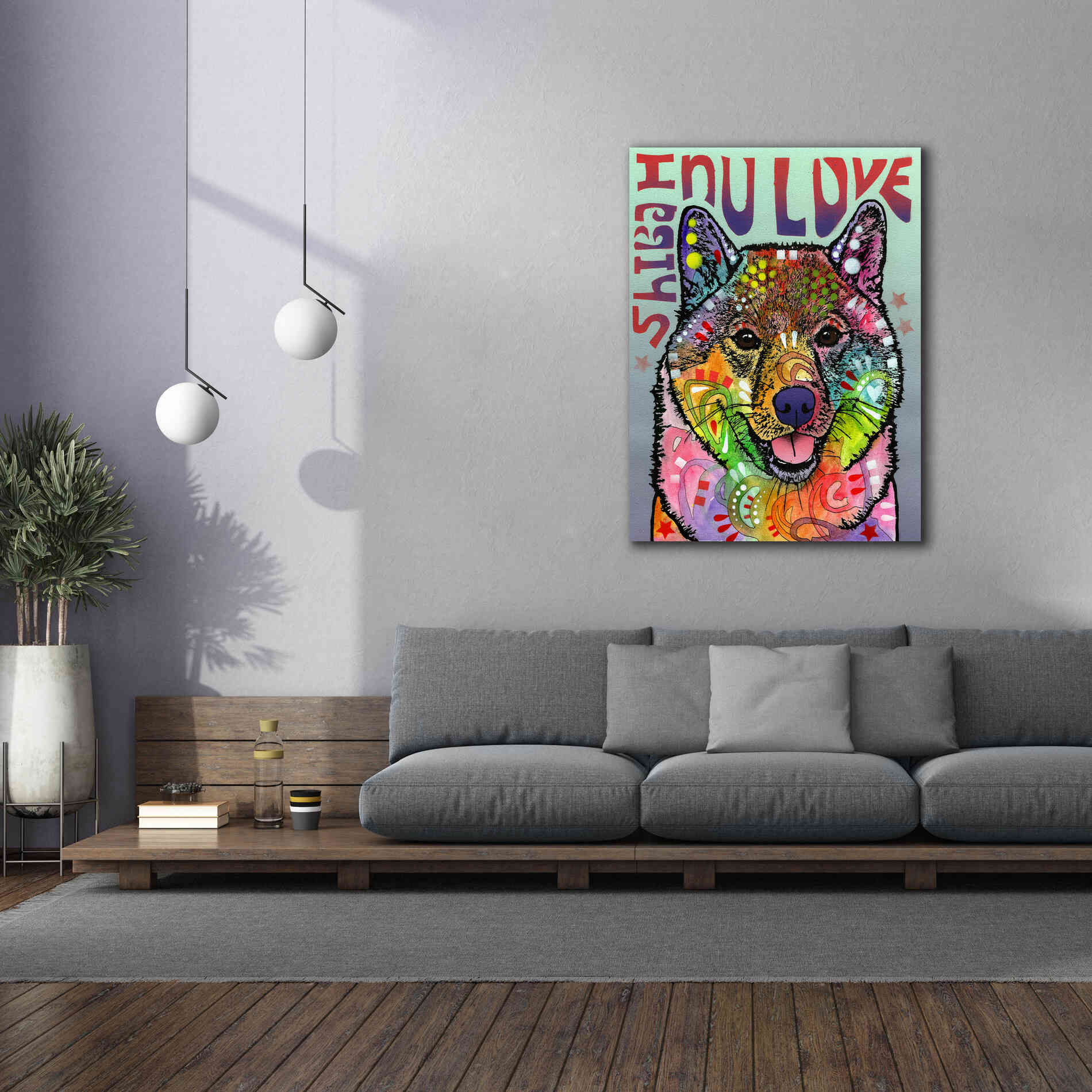 'Shiba Inu Luv' by Dean Russo, Giclee Canvas Wall Art,40x54