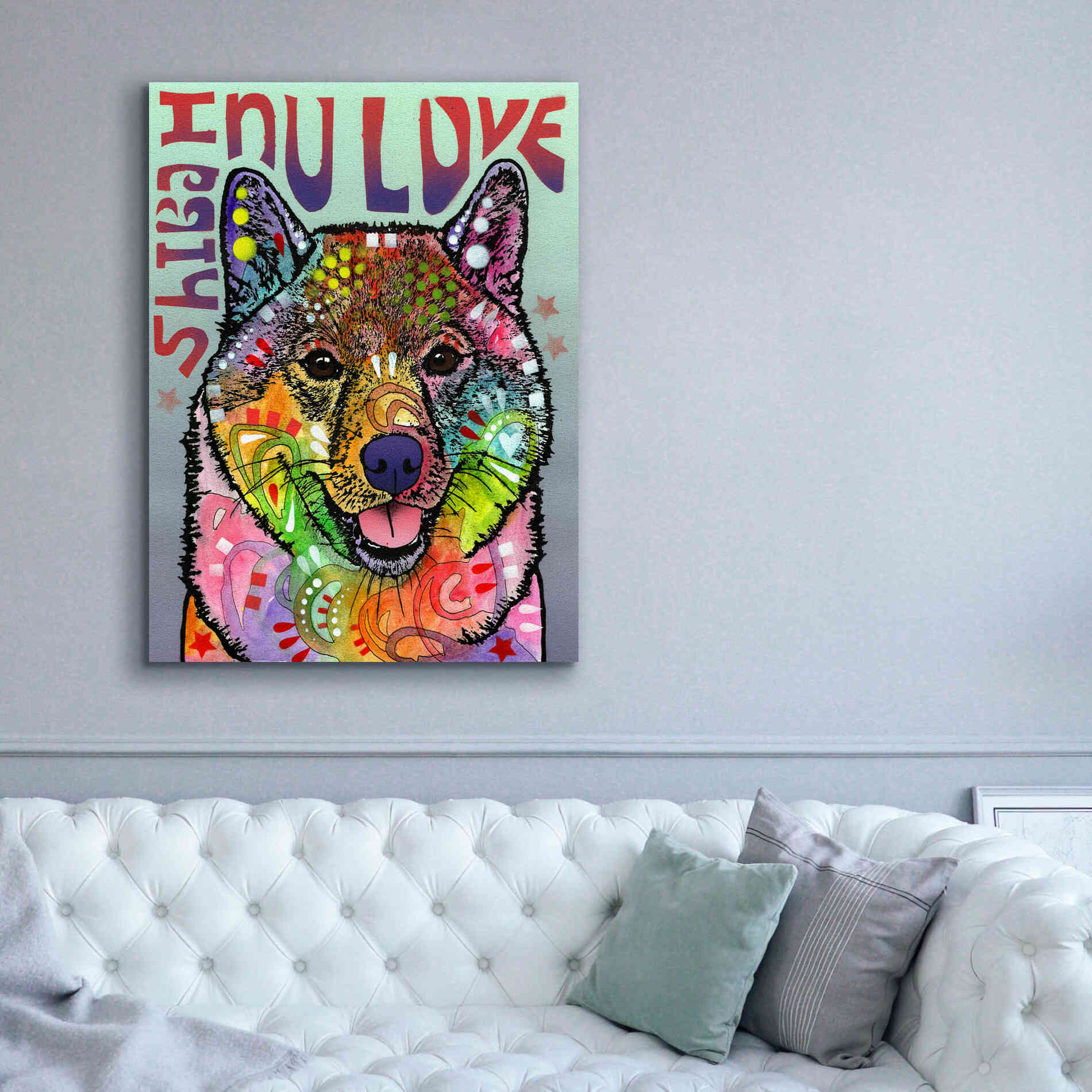 'Shiba Inu Luv' by Dean Russo, Giclee Canvas Wall Art,40x54