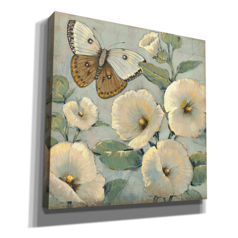 Image of 'Butterfly & Hollyhocks II' by Tim O'Toole, Canvas Wall Art