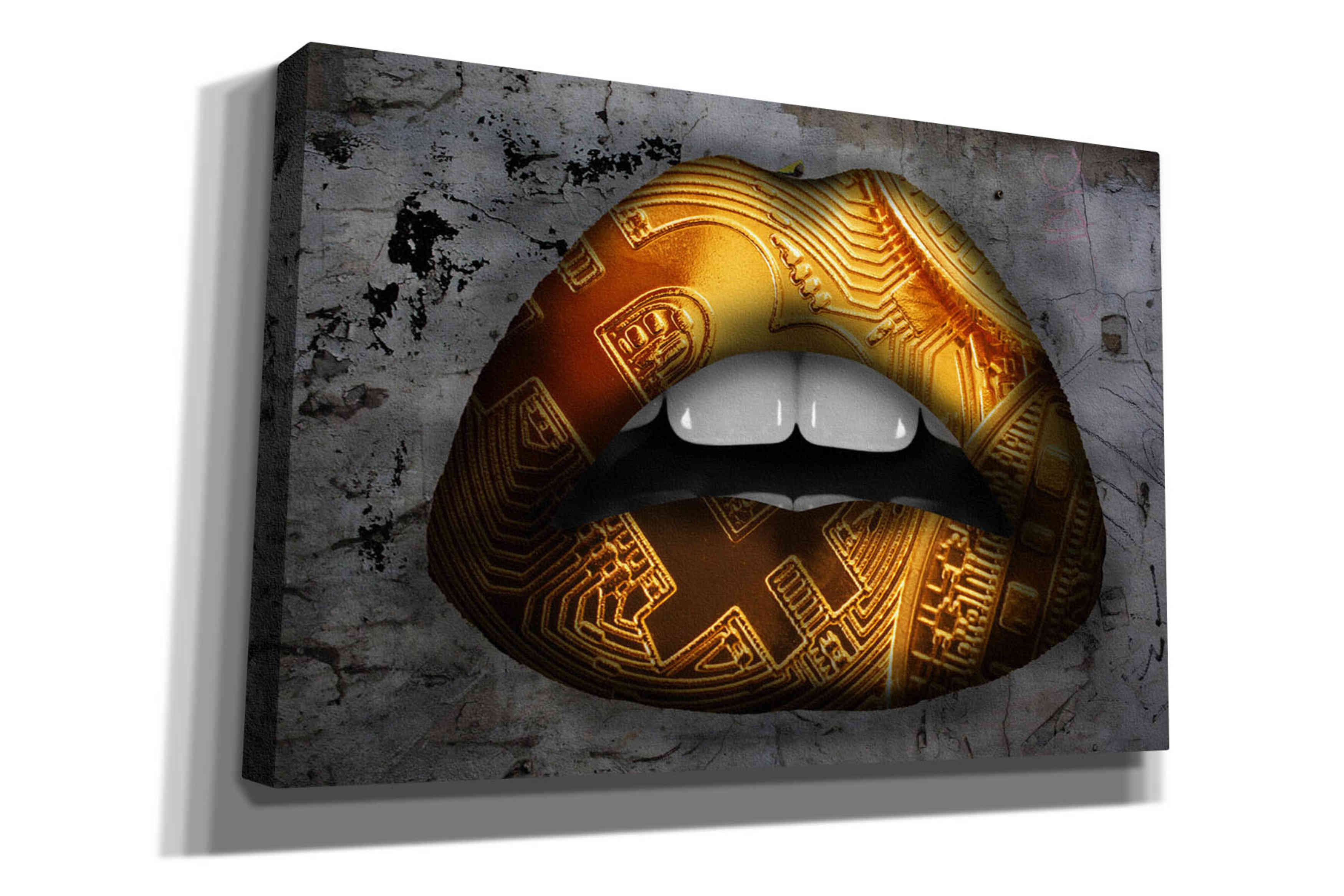 'Bitcoin Lipstick' by Canvas Wall Art
