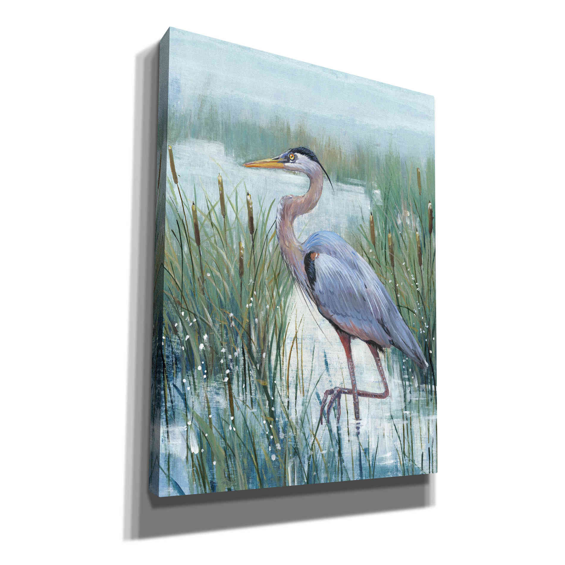 'Marsh Heron II' by Tim O'Toole, Canvas Wall Art