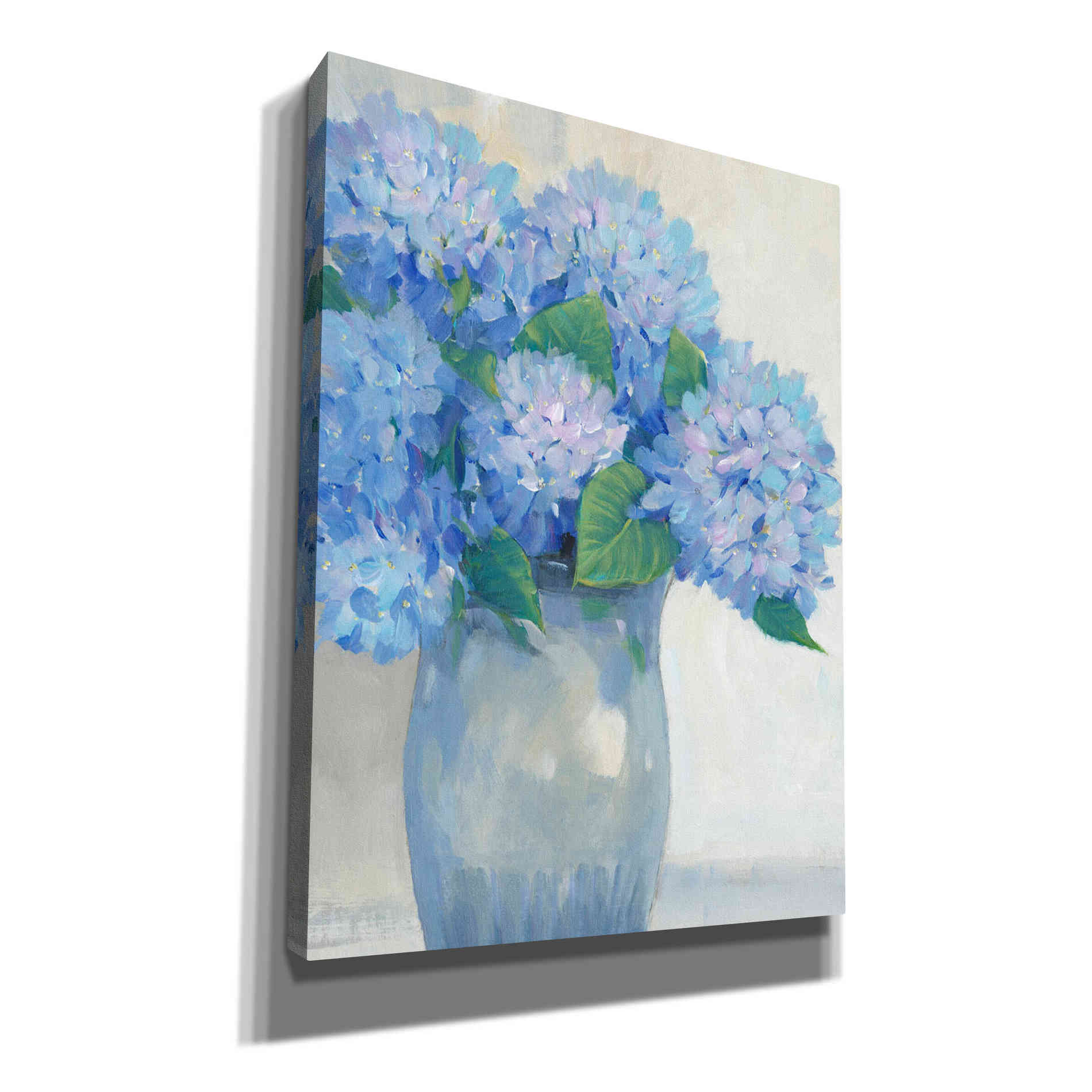 'Blue Hydrangeas in Vase I' by Tim O'Toole, Canvas Wall Art