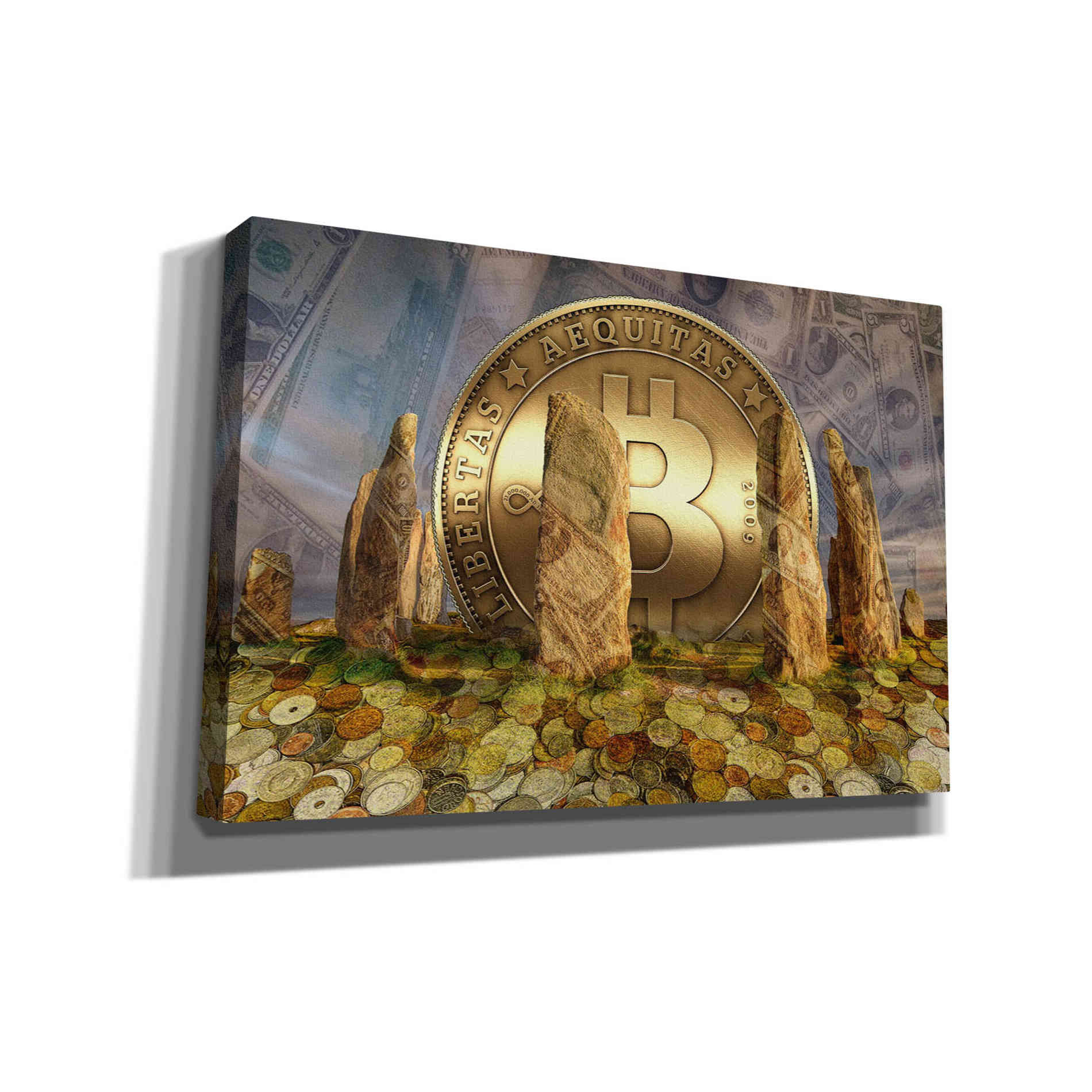 'Bitcoin New Age Three' by Steve Hunziker, Canvas Wall Art