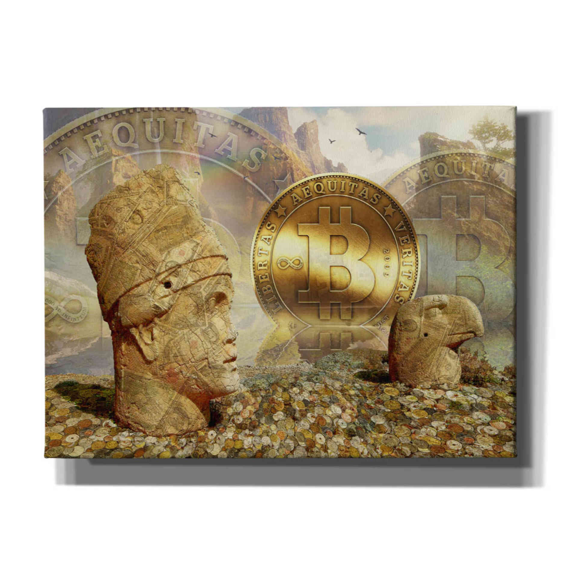 'Bitcoin New Age Eight' by Steve Hunziker, Canvas Wall Art