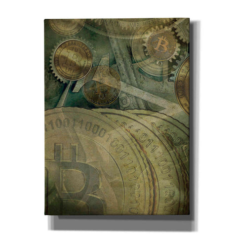 Image of 'Grunge Bitcoin Four' by Steve Hunziker, Canvas Wall Art