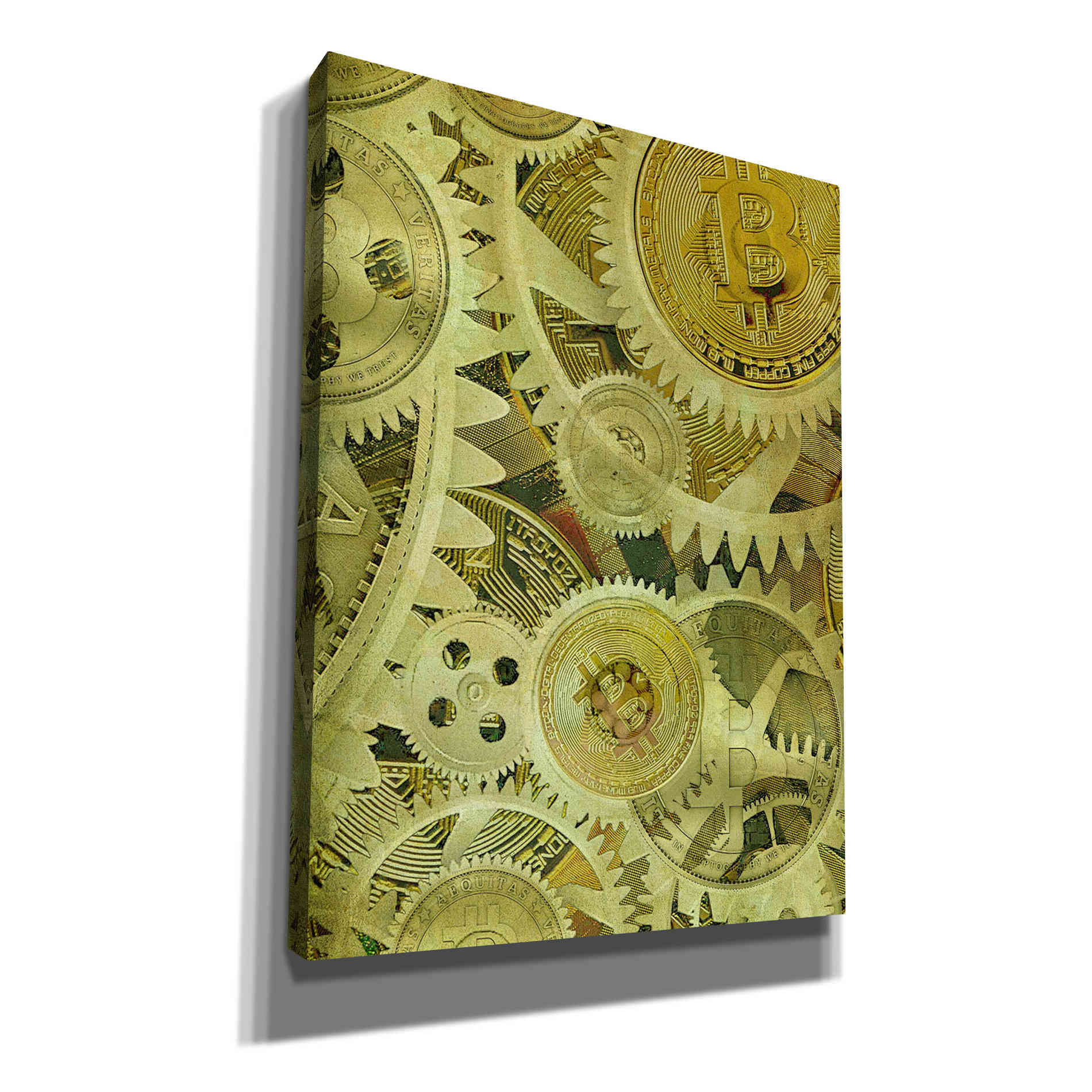 'Grunge Bitcoin Six' by Steve Hunziker, Canvas Wall Art