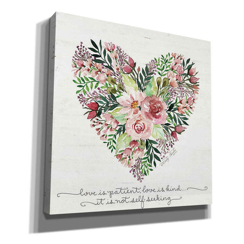 Image of 'Love is Patient Flower Heart' by Cindy Jacobs, Canvas Wall Art