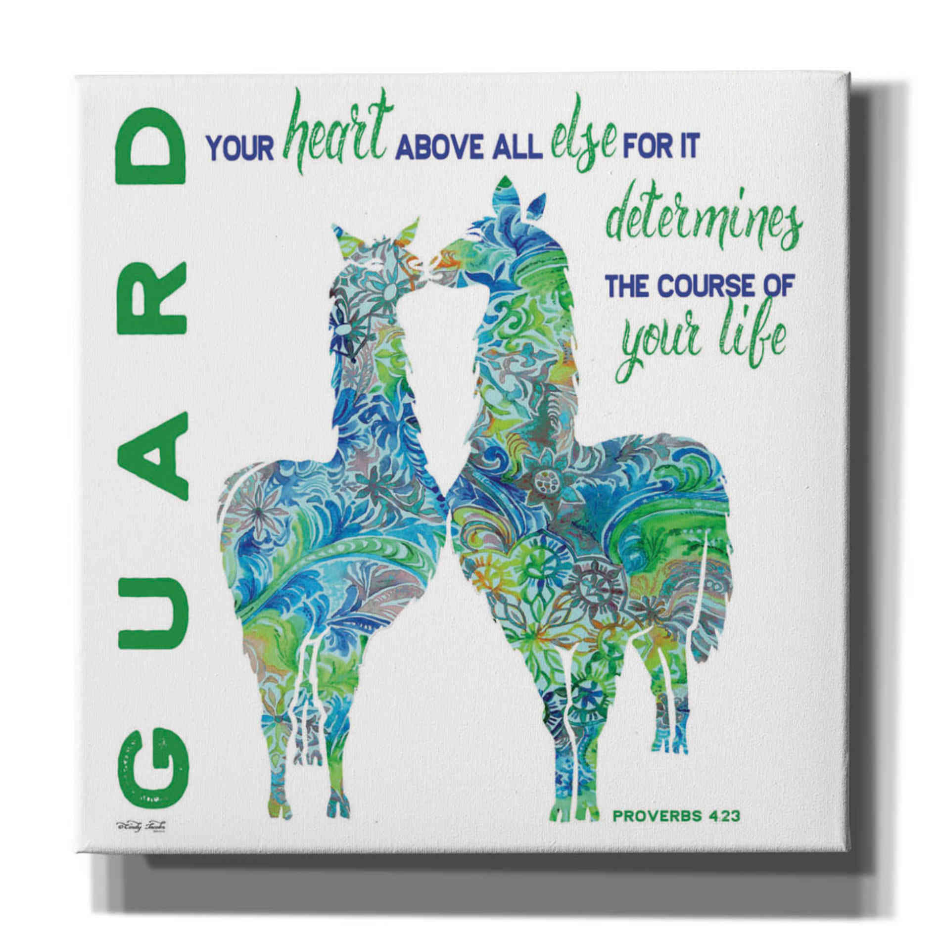 'Guard Your Heart Llamas' by Cindy Jacobs, Canvas Wall Art