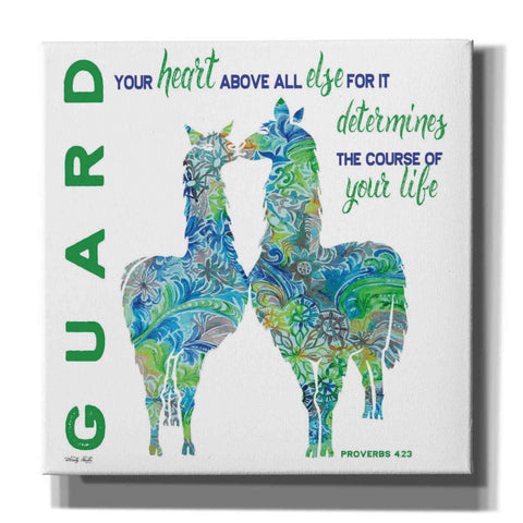 Image of 'Guard Your Heart Llamas' by Cindy Jacobs, Canvas Wall Art