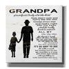 'My Grandpa is the Best' by Cindy Jacobs, Canvas Wall Art