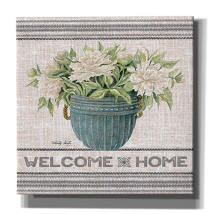 'Galvanized Peonies Welcome Home' by Cindy Jacobs, Canvas Wall Art
