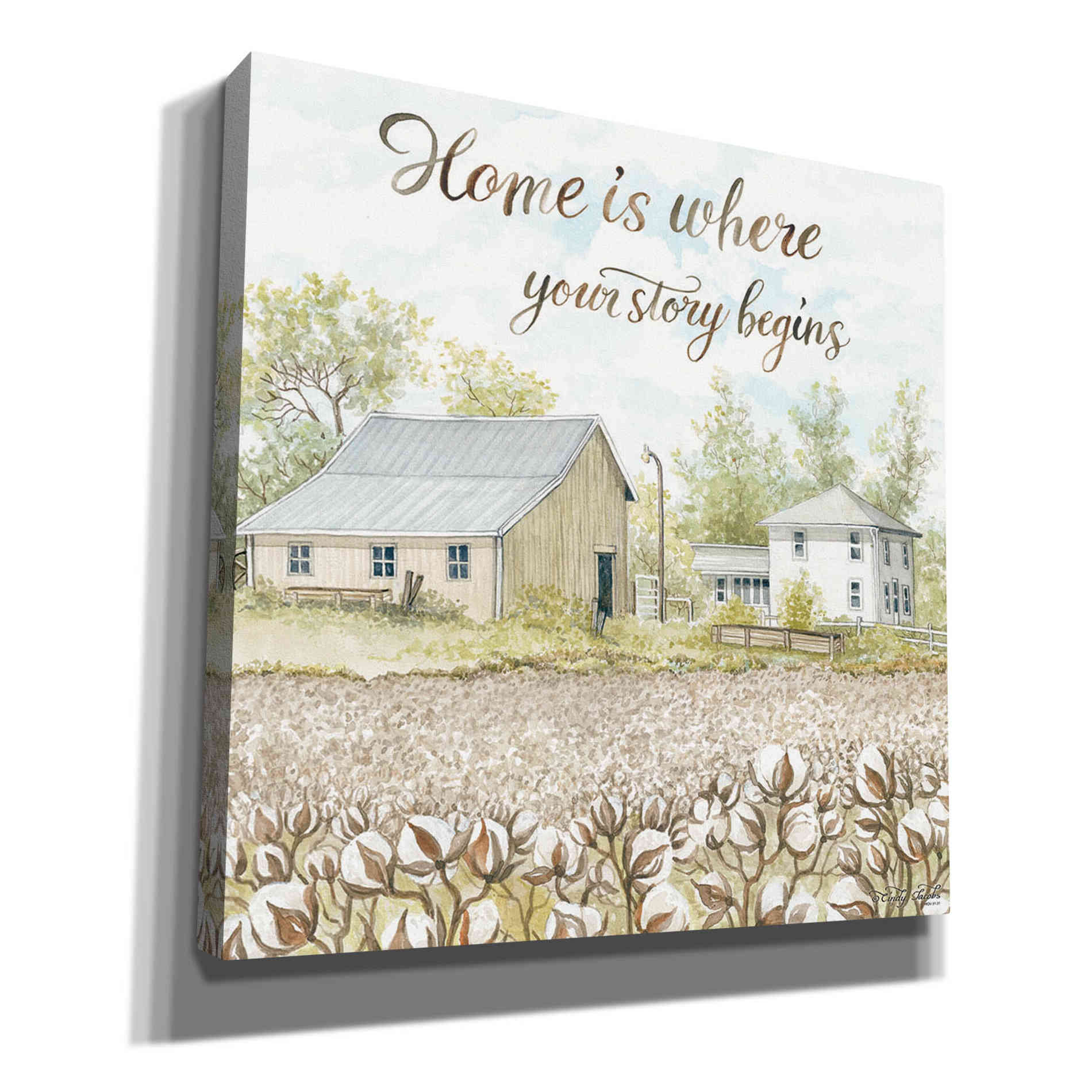 'Home Is Where Your Story Begins' by Cindy Jacobs, Canvas Wall Art