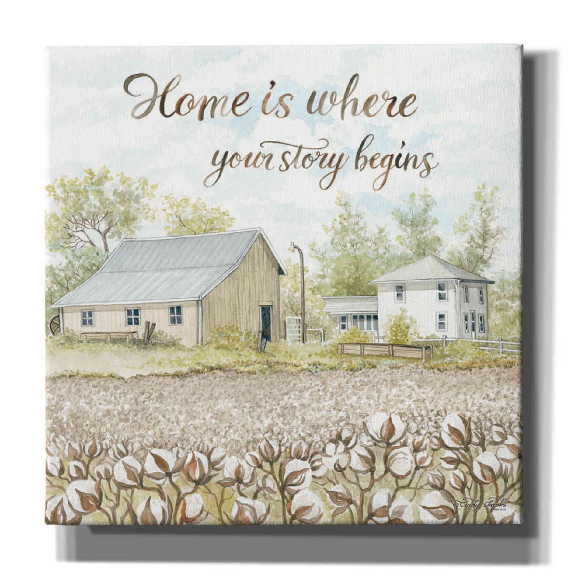'Home Is Where Your Story Begins' by Cindy Jacobs, Canvas Wall Art